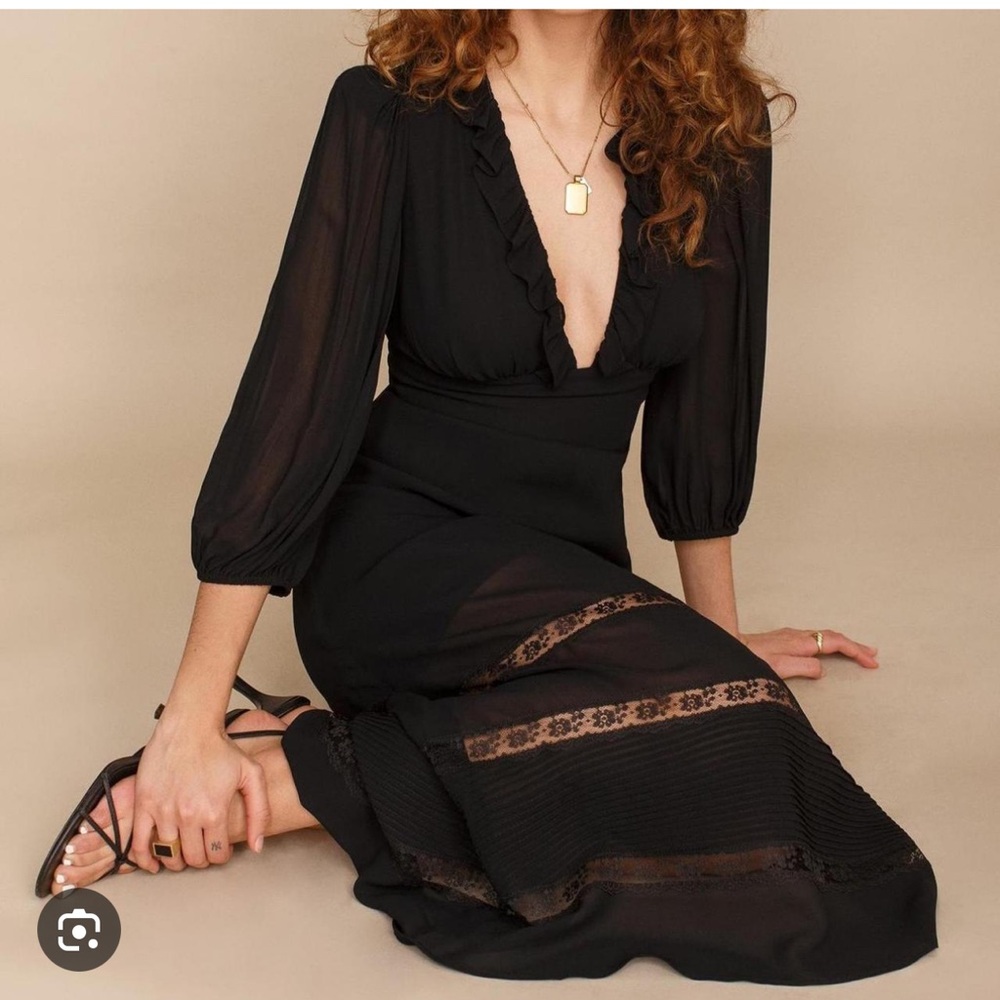 Reformation Black lace Dress